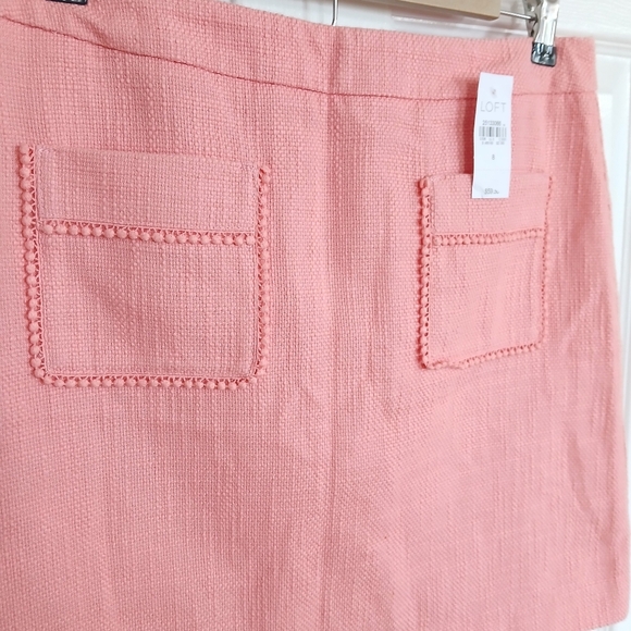 Loft Beautiful pink textured skirt Size 8 NWT Coquette Preppy Barbie Business - Picture 3 of 8
